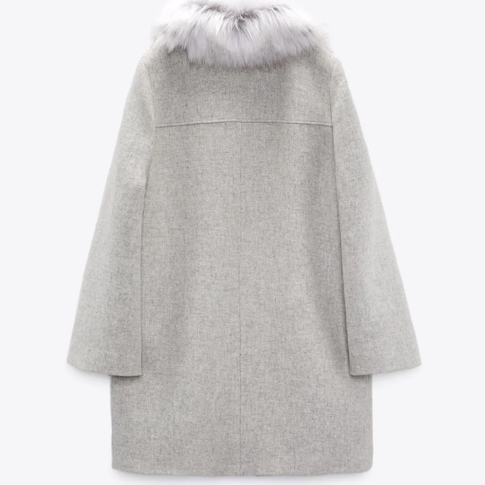 ZARA COAT WITH FAUX FUR COLLAR SZ S - Picture 9 of 10